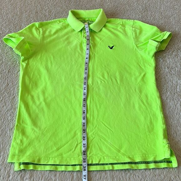 American Eagle collared button down shirt neon green size large - Picture 12 of 16